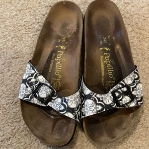 Birkenstock Summer Black & White Floral Sandals 38 7